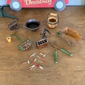 Vintage Miniatures Yard Fairy Garden Tools Bundle